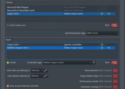 Image 1) Impacts MIDI ports should be configured as per the above in Windows