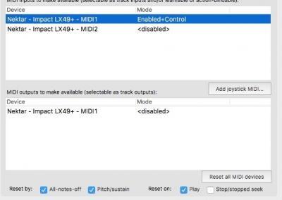 Image 2) MIDI Hardware Settings OSX