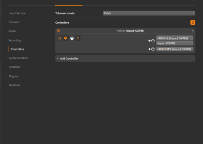 Bitwig Controllers Settings (Win) - GXP