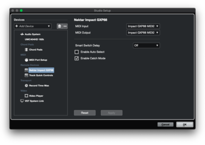 Cubase Remote Devices (MacOS) - GXP
