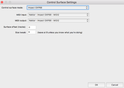 Reaper Control Surface Settings (MacOS) - GXP