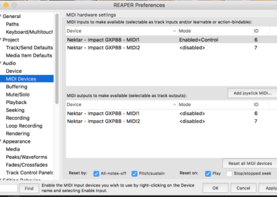Reaper MIDI Devices (MacOS) - GXP