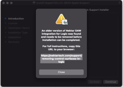 Logic Integration Installer Warning
