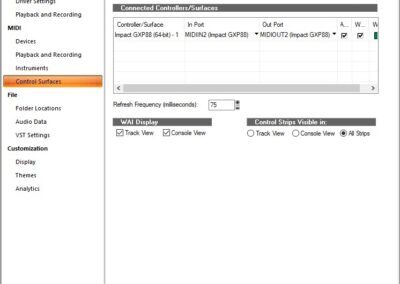 Cakewalk Control Surface settings (Win) - GXP